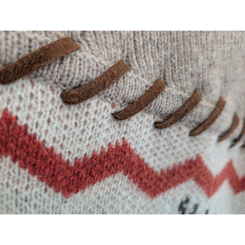 NWT Double D Ranch Lambs Wool Skirt Sz M Fringe Leather Trim Western Deer Rare - Picture 7 of 8